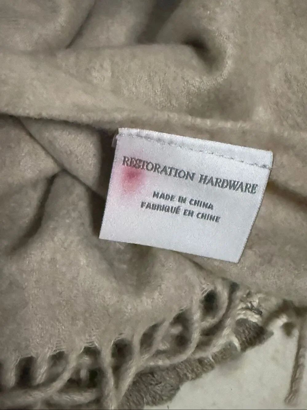 Restoration Hardware Cashmere Throw Blanket 50”x70”
